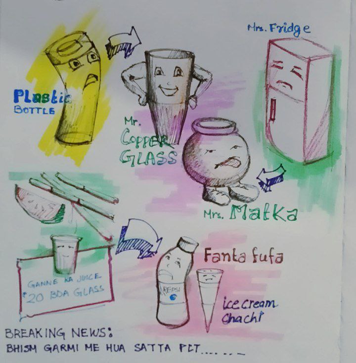 Colorful student sketch shared during an OLP Club session