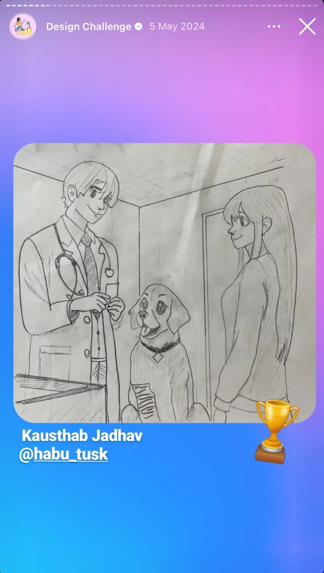 Pencil sketch shared during a Sunday OLP Club live session